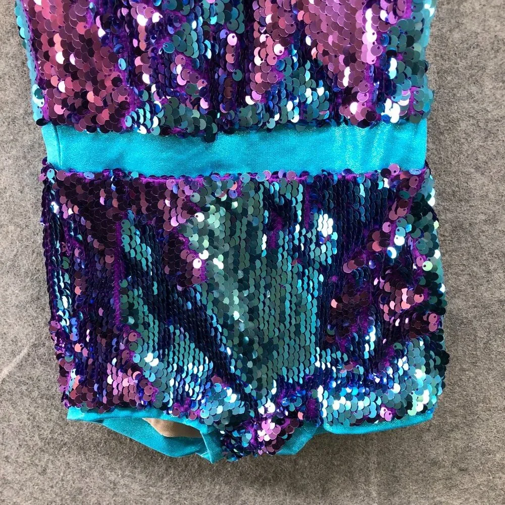 Weissman‎ Lights Ultra Sparkle Biketard Unitard Child SC (6) Girls Costume Dance